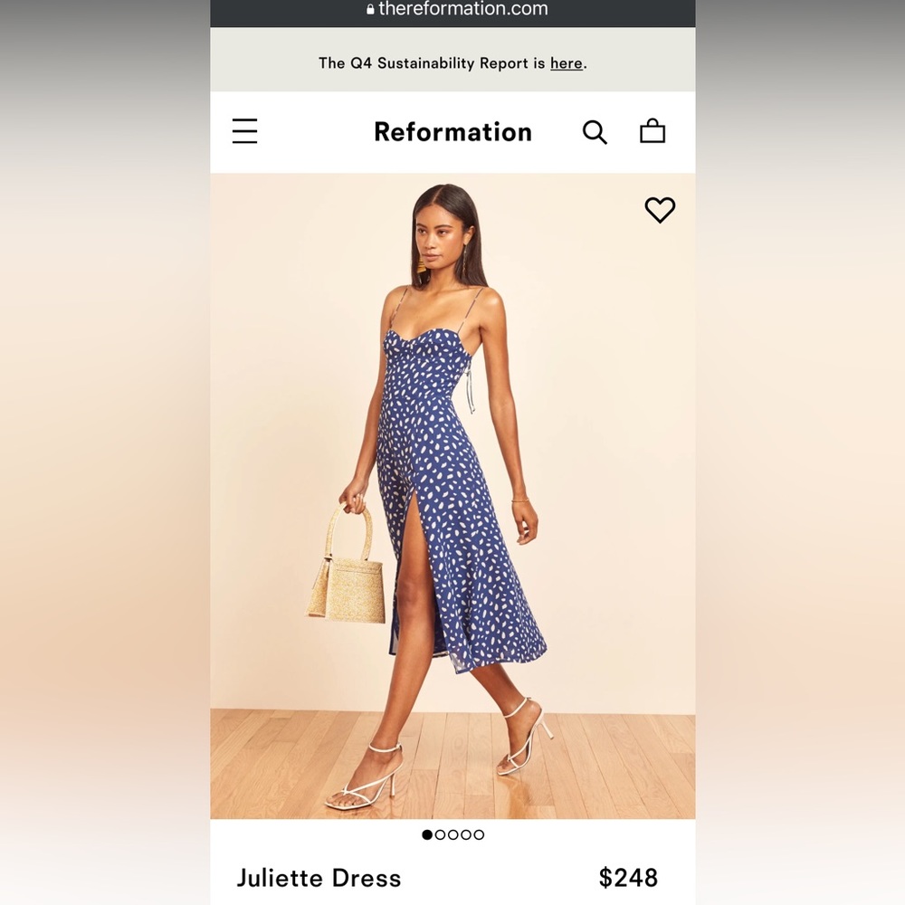 Reformation Juliette Dress in Blue Ink Blot